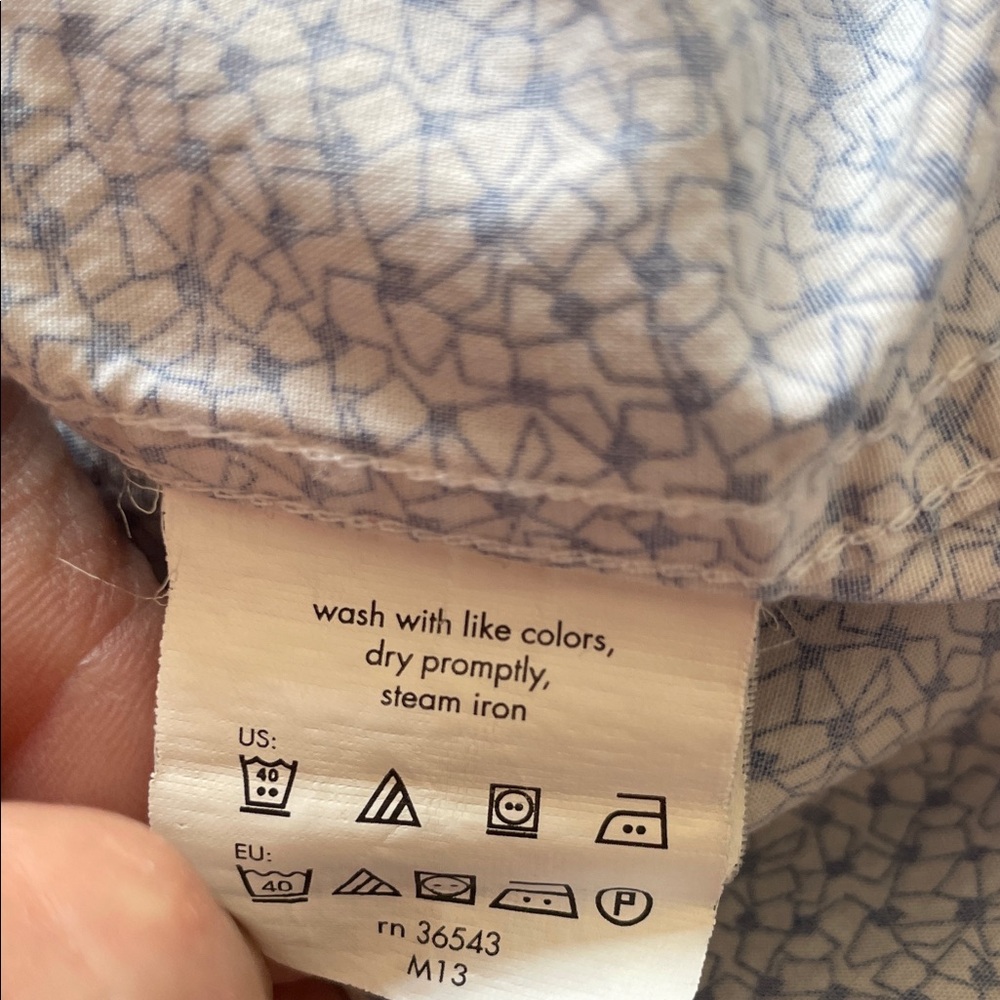 Calvin Klein Light Blue Micro-Pattern Long Sleeve… - image 6